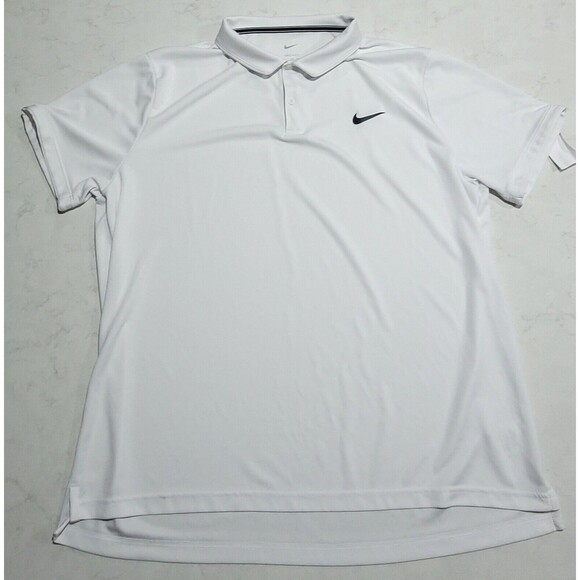Nike Court Dri-FIT ADV Slam Tennis Polo Shirt Mens 2XL White 3D Swoosh Logo NWoT - Picture 2 of 11